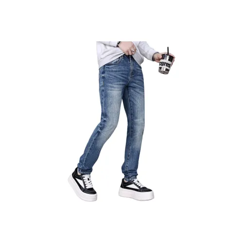 CHAOZHANGGUI Синий Мужской Джинсы