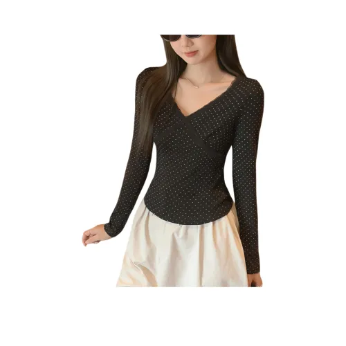 Dear Zhazha Черные Женские T-рубашки