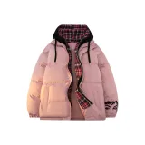 Розовый с черной клеткой, капюшон