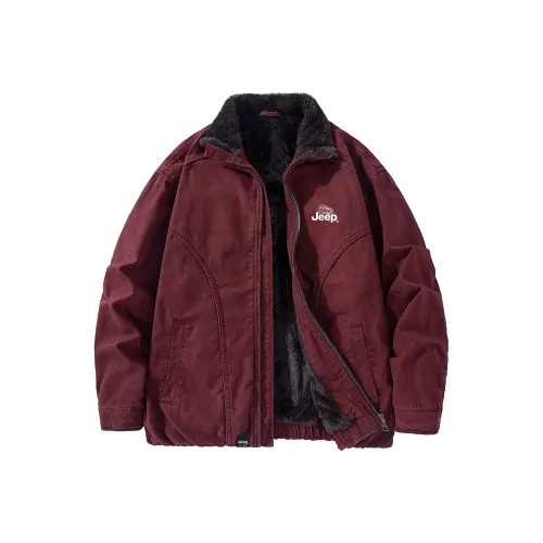 Jeep Ангорский Красный Унисекс Бархатные Куртки
