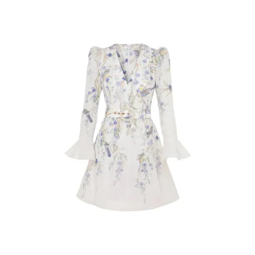 Zimmermann SS24 Длинное платье с длинными рукавами цвет белый