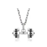 Подвеска в форме гантели Black Diamond с стальной цепочкой