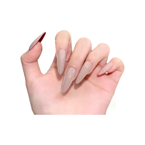 T Z Длинный Миндаль Нишевый Телесный Элегантность Принцесса False Nail Стилет Светло-розовый Однотонный Французский