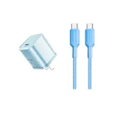 Ледниковый Синий [15-17 Комплект] 30W Быстродействующий Зарядный Кабель + 1,2м Двойной Кабель для Зарядки с Вязаной Тканью