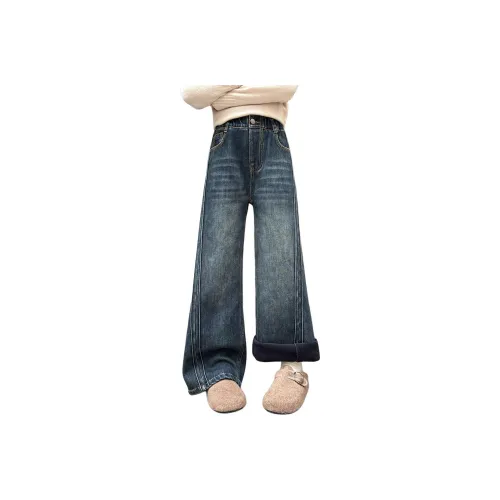 Disney Темно-синий Утолщенный и с флисовой подкладкой KIDS Джинсы