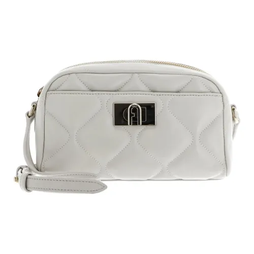 Furla 1927 Collection Лоскутное шитье Кожа наппа Сумка через плечо Мини Женская Хлопковая конфета Белый