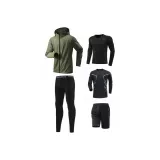 Зеленый 5-предметный комплект (Чисто черный комплект, на 2 размера больше, отправляется в 2 размера меньше)