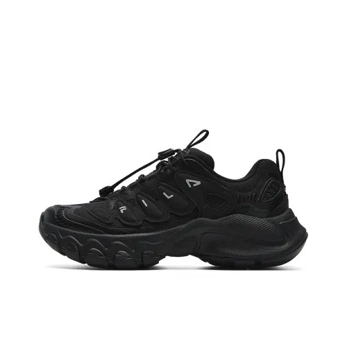 FILA Трюфель Амортизация Устойчивый к истиранию Легкий Низкий Топ Кроссовки с Толстой Подошвой Женские Черные