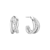 Серьги-гвоздики с камнем в форме обернутой волны