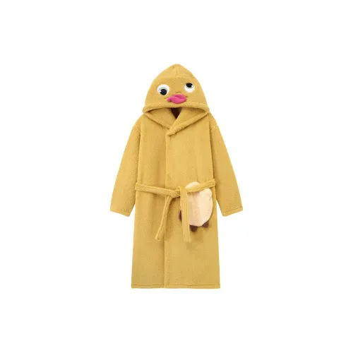 Gongdie Желтый Женские Банные халаты