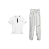 (Белая футболка + Белые штаны) Двухкомпонентный комплект