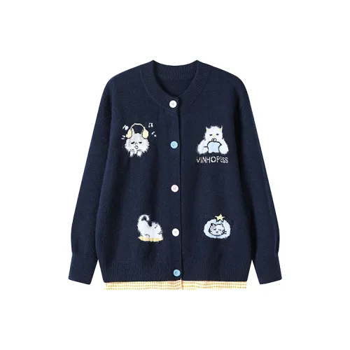 VINHOPESS Круглый вырез Пуловер Свитер Унисекс