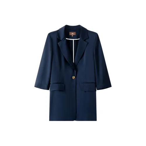 INSUN Темно-синий женский короткий пальто