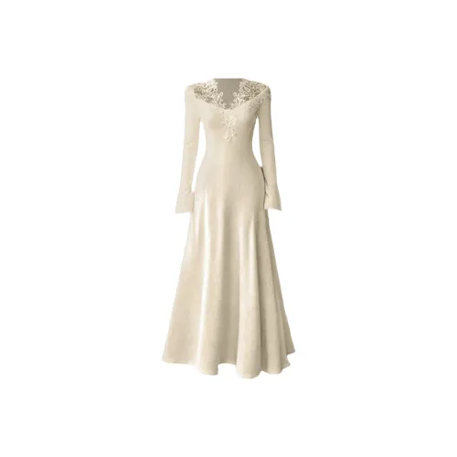 DYYPC Длинное платье с длинными рукавами женское