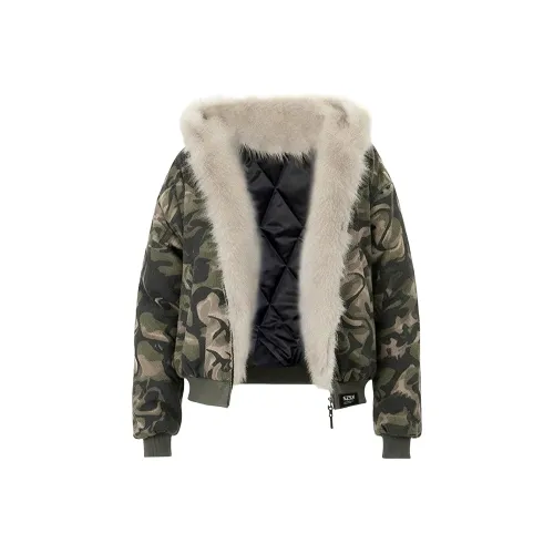 SZSX Зеленый Унисекс Пуховики