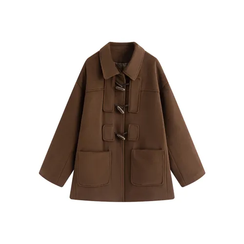 GRAYISMOON Темно-коричневое женское пальто