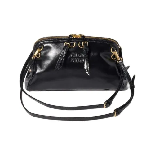 MIU MIU Телячья кожа Одно плечо Через плечо Клатч Сумка Маленькая Женская Черная