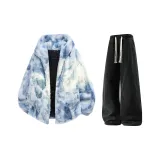 Синий + Черный Джинсы с Флисовой Подкладкой