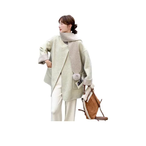 LAOYECHE Серый Зеленый Женский Пальто