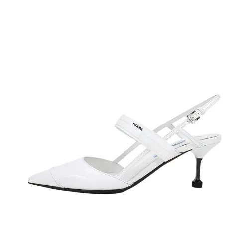 PRADA Узкий каблук Высокие каблуки 6,5 см Женские Белые