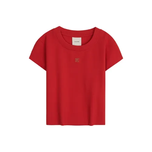 Calvin Klein XAT Рубиновый Красный Женские T-рубашки