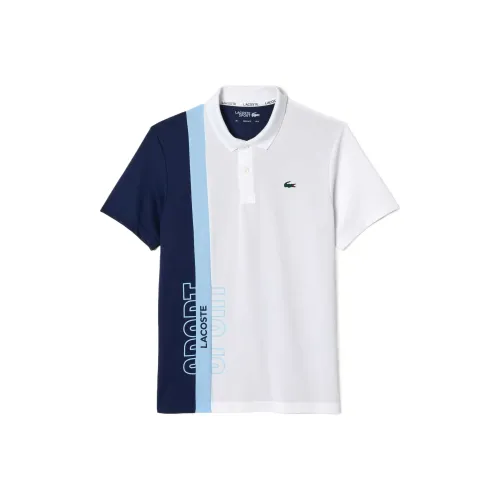 LACOSTE Collaboration LUI Белый Темно-синий Синий Мужские теннисные топы