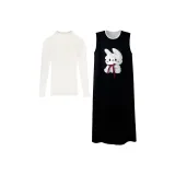 Черный кролик, жилет + белая подкладочная ткань, слой