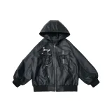 Утепленный кожаный куртка пальто