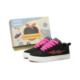 Чёрный, красный, молния (розовые шнурки)