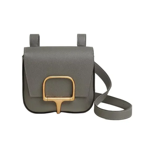 HERMES Della Cavalleria Epsom Телячья кожа Сумка через плечо Мини Женские 0L Grismeyer Дождевой облачный серый цвет