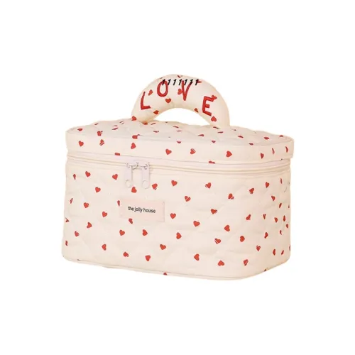 KEMAIDE Cute Polka Dot Makeup Bag Portable Large Capacity Travel Portable Skincare Storage Bag