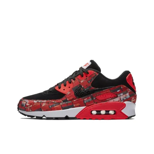 Nike Air Max 90 Амортизация Низкие Кроссовки для Бега Унисекс Красные