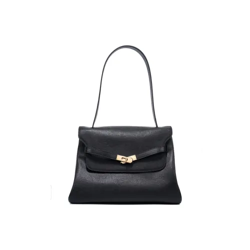 MYTANNER Сумка через плечо из крупнозернистой текстуры крупная женская черная