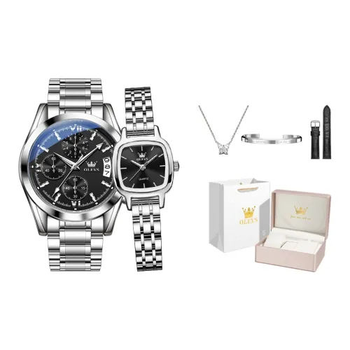 OLEVS Кварцевые часы унисекс с черным циферблатом