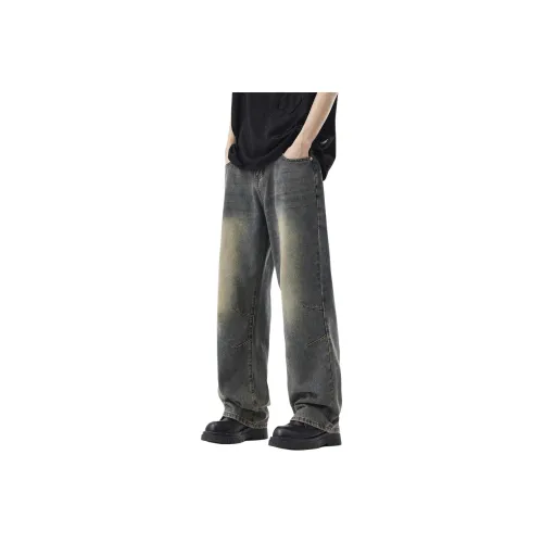 KULAIYA Винтажные синие унисекс джинсы