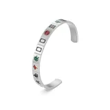 Серебряный браслет для маджонга, открытый дизайн