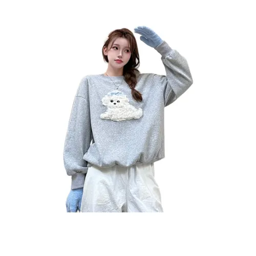 Cotton Gene Серый С флисовой подкладкой Женские Свитшоты