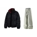 Чёрный + Желтый Грязь Джинсы с Флисовой Подкладкой