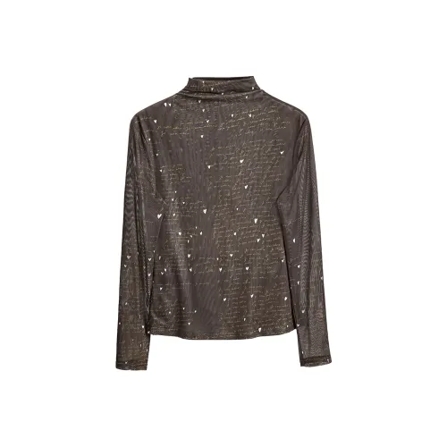 SIBAISHE Темный кофейный женский T-рубашки