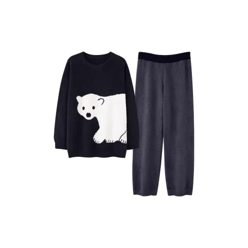 MAKEGONGZHU BBRN9808 Polar Bear Пара Мужской Мужской Пижамные комплекты