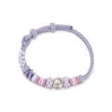 Фиолетовый Туманный Зодиак Лошадь Браслет из серебра 999 пробы с шнурком