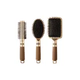 Трехкомпонентный комплект [Кудрявые волосы + Овальная расческа с воздухом и амортизацией + Квадратная расческа с воздухом и амортизацией]