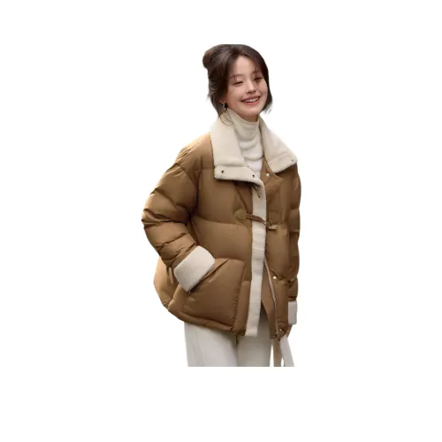 Mo Han Yi Mei Пуховик Женский Золотисто-Коричневый