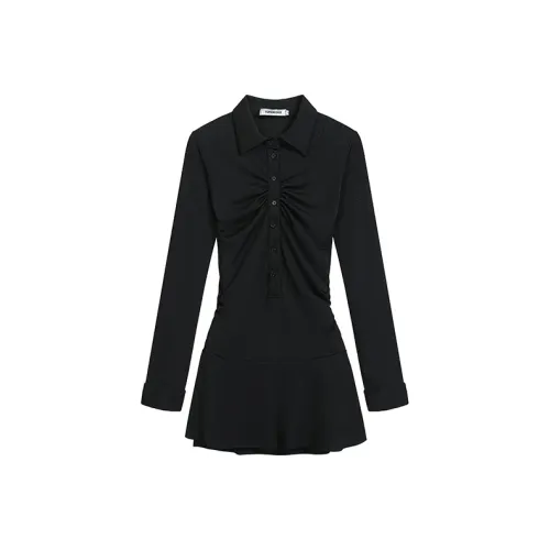 XINTATA Длинное платье с длинными рукавами женское