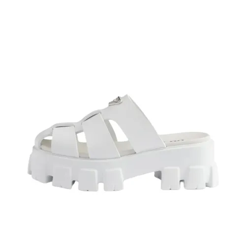 PRADA Monolith Домашние тапочки 5,5 см Женские Белые