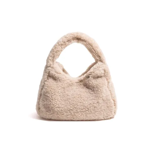 Jade En Plus Плюшевая Сумка Стандартная Женская Мягкая Белый Какао-Кофейный