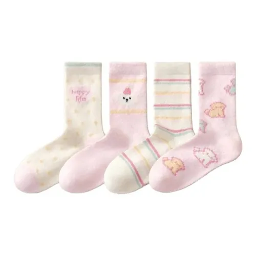 NATTY Розовые оттенки 4 упаковки женские носки MID до икры