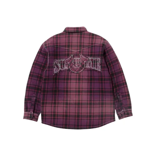 Supreme FW25 WEEK13 Стеганая Фланелевая Рубашка в Клетку с Подкладкой Унисекс