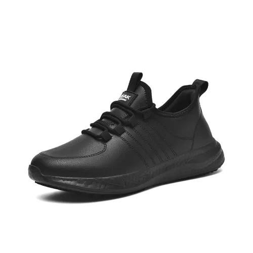 KUDING Кухня Обувь для поваров Износостойкая и Легкая Низкий Верх Повседневная обувь Мужская Черная