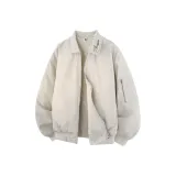 Бежевый утолщенный и с флисовой подкладкой хлопковый пуховик